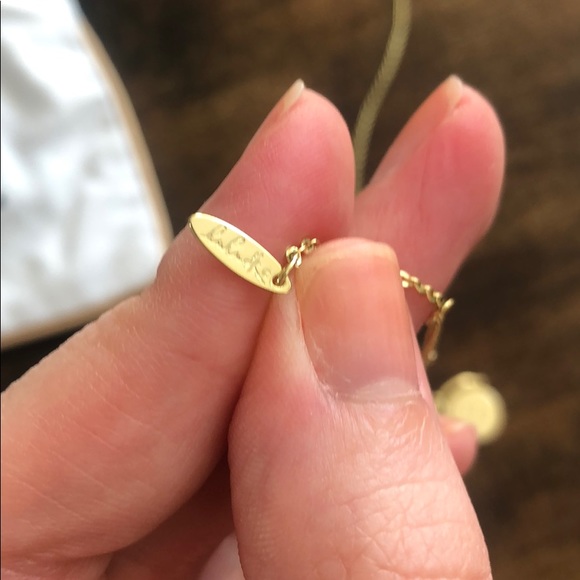 Gold Tone E Initial Necklace on 18.5” Chain - Picture 9 of 10